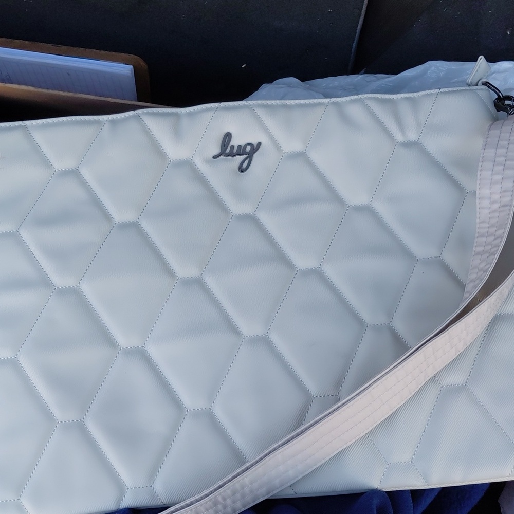 Large Cream Textured Lug Bag New